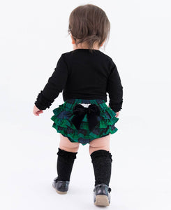 Baby Girls Black Ruffled Long Sleeve Layering Bodysuit