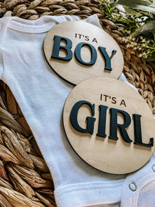 "It’s a Boy" Gender Reveal Announcement Sign - Round