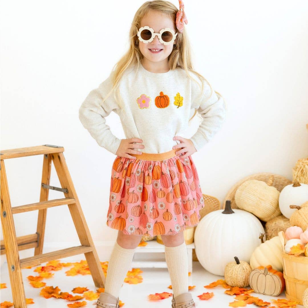 Pumpkin Daisy Tutu - Dress Up Skirt - Kids Fall Tutu: 0-12M