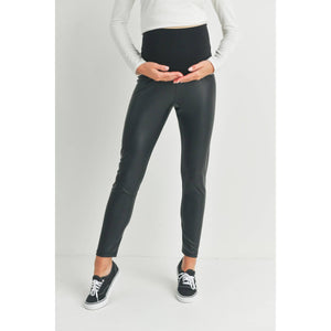 Faux Leather Maternity Over the Bump Leggings