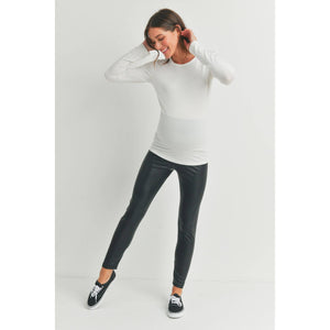 Faux Leather Maternity Over the Bump Leggings