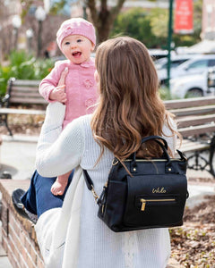 Small Black Diaper Bag Purse: Black