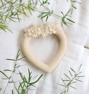 Teething ring: Sweet heart - cream