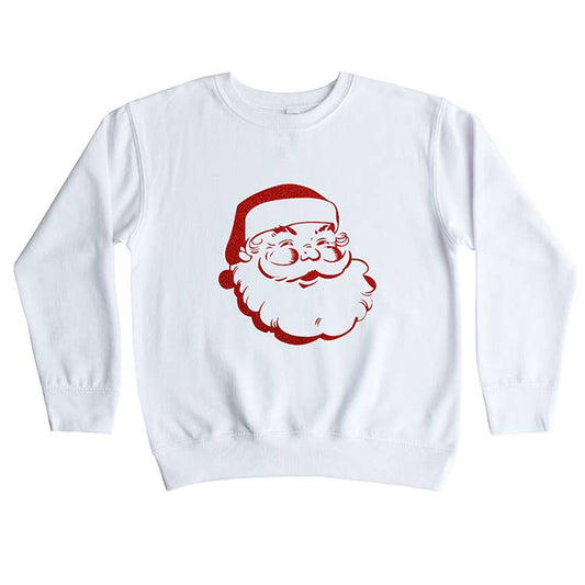 Vintage Red Glitter Santa Sweatshirt