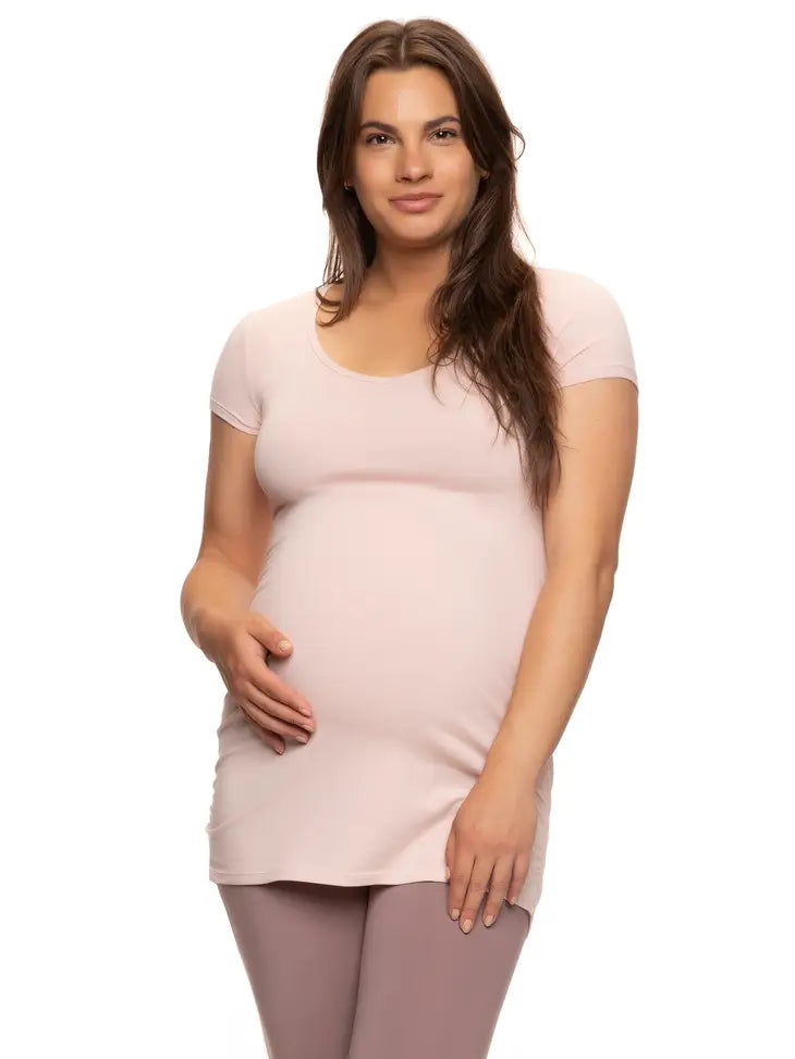 Sephia Rose Maternity V-Neck Tee with Side Shirring