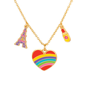 Rainbow Heart Necklace & Earring Gift Set