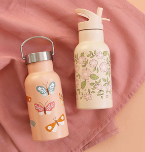 Kids stainless steel drink/water bottle: Butterflies