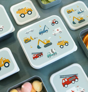 Lunch & snack box set: Vehicles, Cars