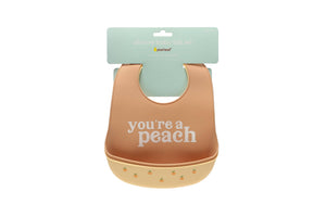 You’re a Peach Silicone Bib Set