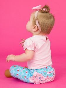 RuffleButts + RuggedButts® Pink Puff Sleeve Bodysuit