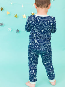 Blast Off Bamboo Long Sleeve Pajama Set