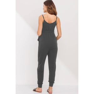 Belted Maternity Jumpsuit