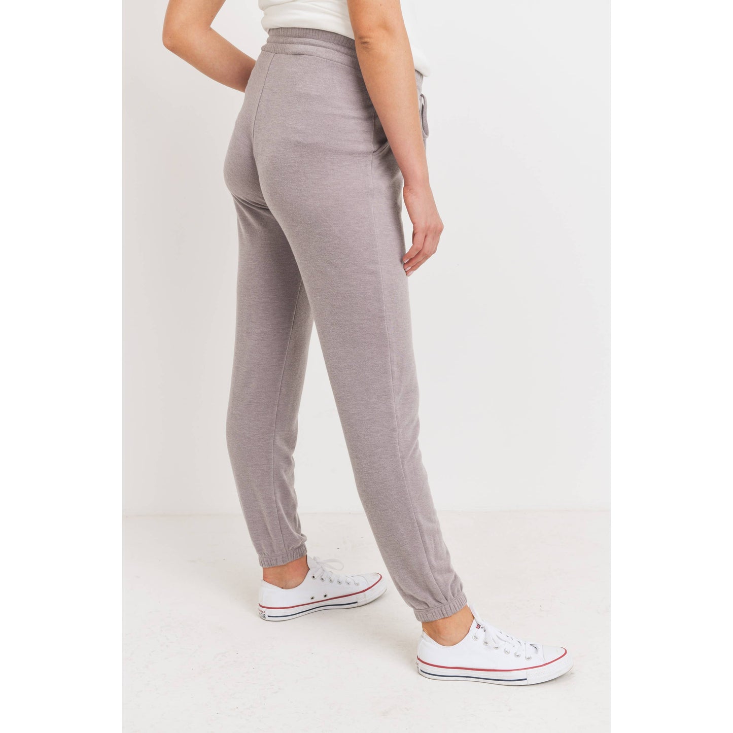 Brushed Terry Two-Tone Maternity Lounge Pants