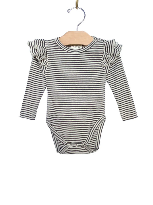 City Mouse® Flutter Bodysuit- Natural Stripe