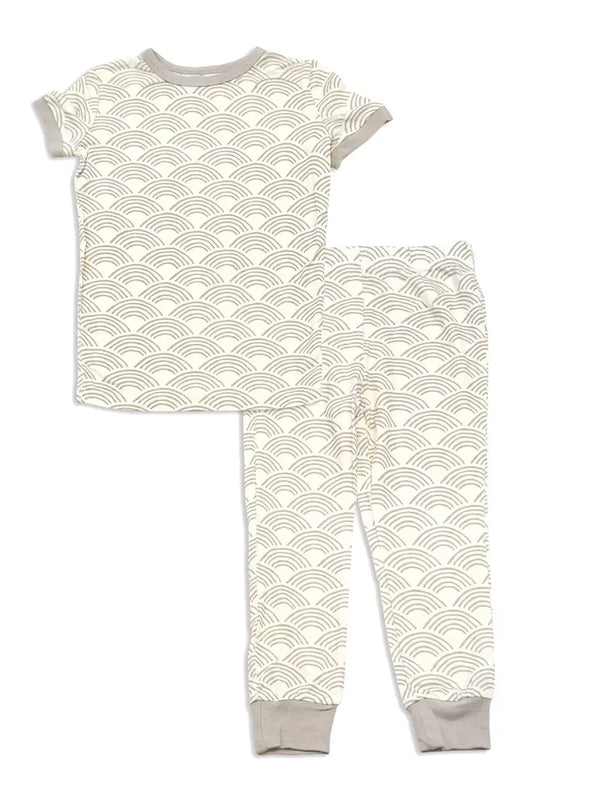 Wobbly Wave Print Bamboo Short Sleeve Pajama Set