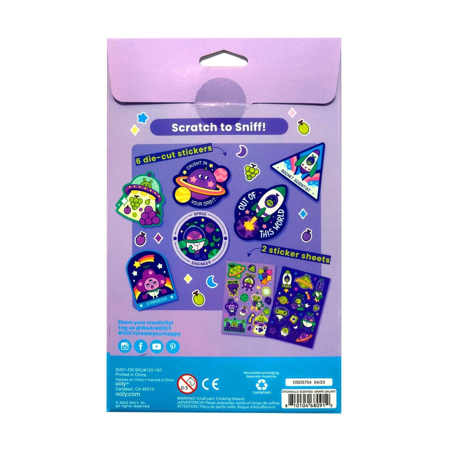 Stickiville Stickers: Galaxy Grapes - Scented
