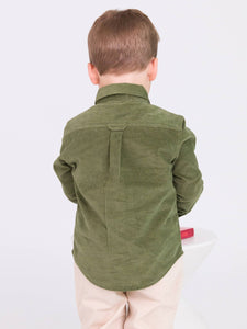 RuffleButts + RuggedButts® Corduroy Long Sleeve Button Down Shirt