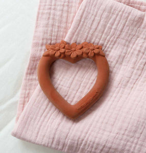 Teething ring: Sweet heart - terracotta