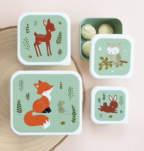 Lunch & snack box set: Forest friends - sage