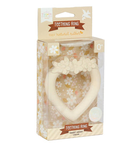 Teething ring: Sweet heart - cream