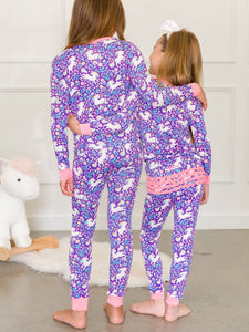 Unicorn Meadow Bamboo Ruffle Pajama Set