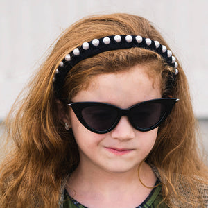 Black Velvet Wrapped Pearl Headband