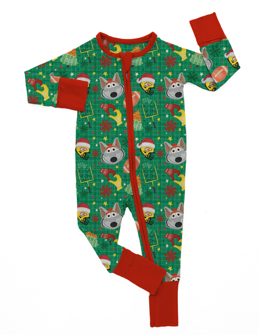 Merry CHIEFSmas Bamboo Zip Romper