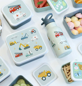 Lunch & snack box set: Vehicles, Cars