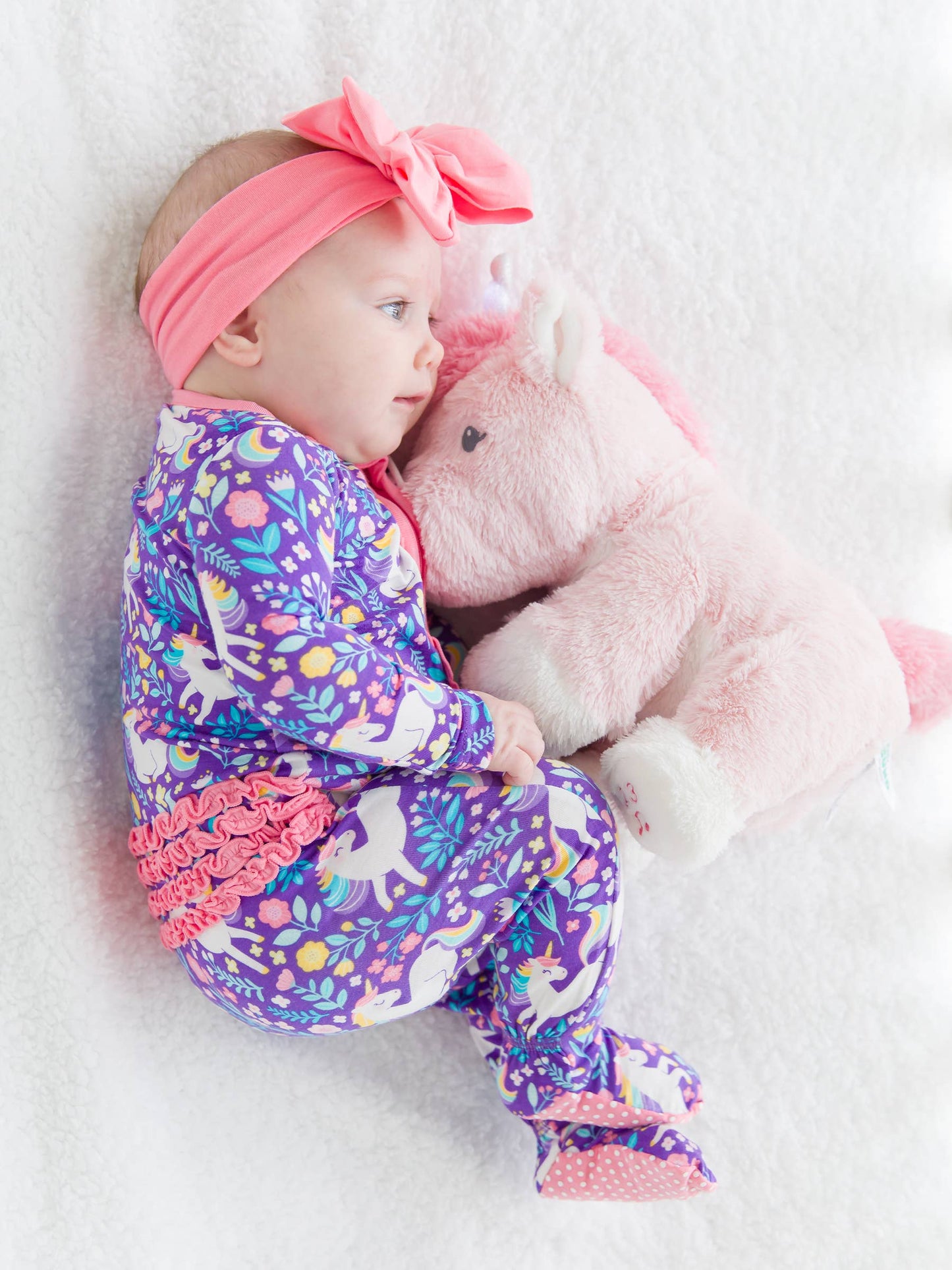 Unicorn Meadow Bamboo Footed Ruffle Pajama