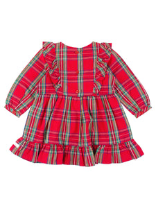 'Tis The Season Plaid Ruffle Bow Dress