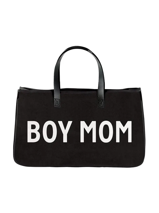 Black Canvas Tote - Boy Mom
