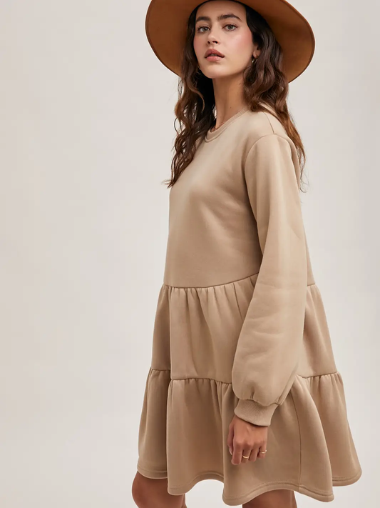 Tiered Sweatshirt Dress