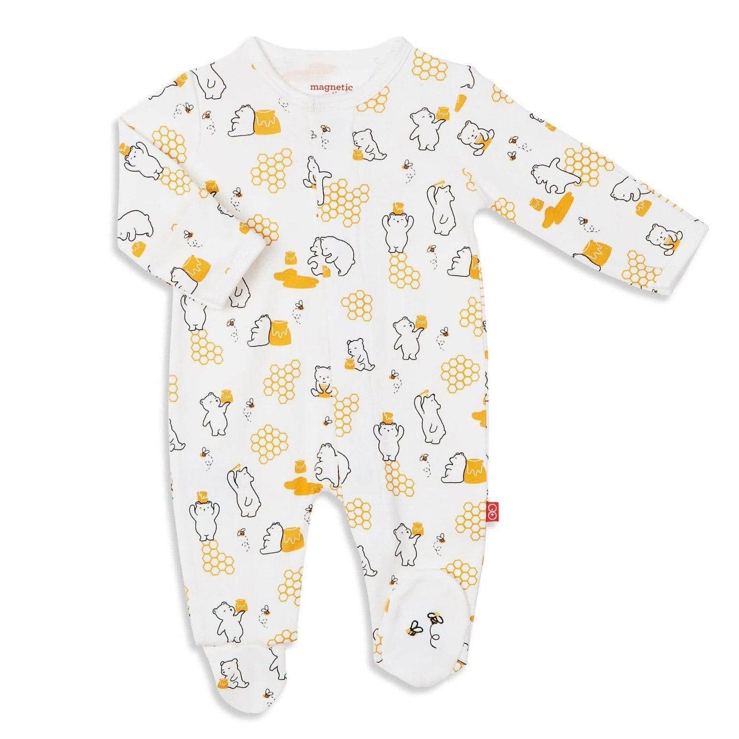 Magnetic Me® Honey Bee Mine Organic Cotton Magnetic Footie