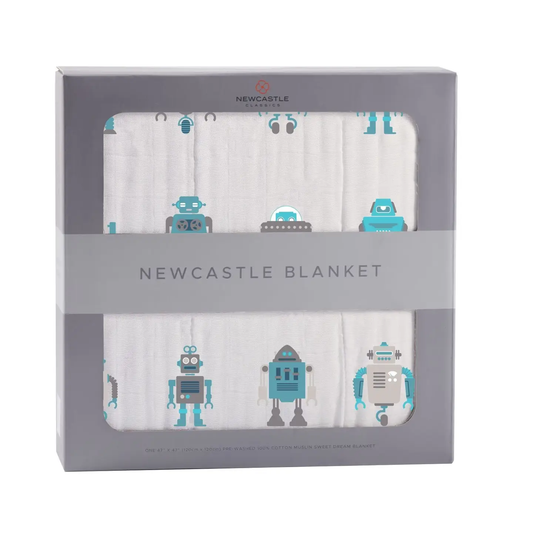 Robots Newcastle Muslin Cotton Blanket