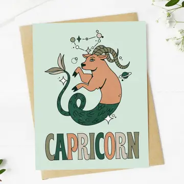 Capricorn Zodiac Sign Card