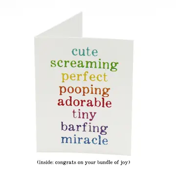 Rainbow Adjectives Baby Shower Card