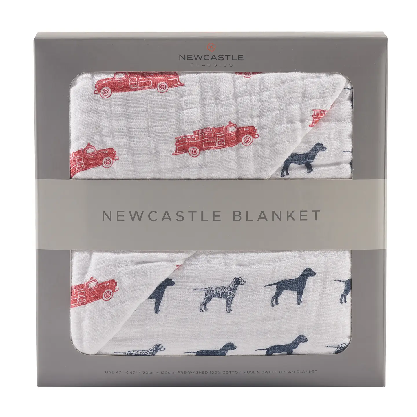 Fire Truck and Dalmatian Newcastle Cotton Blanket