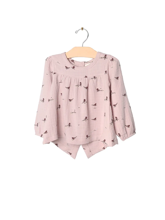 Fall Lavender Birds Top