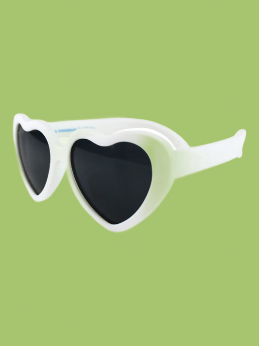 White RuffleButts X Roshambo Heart Sunglasses