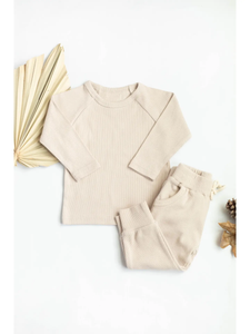 Raglan Lounge Set 2 Pieces Ribbed Organic Cotton Pjs