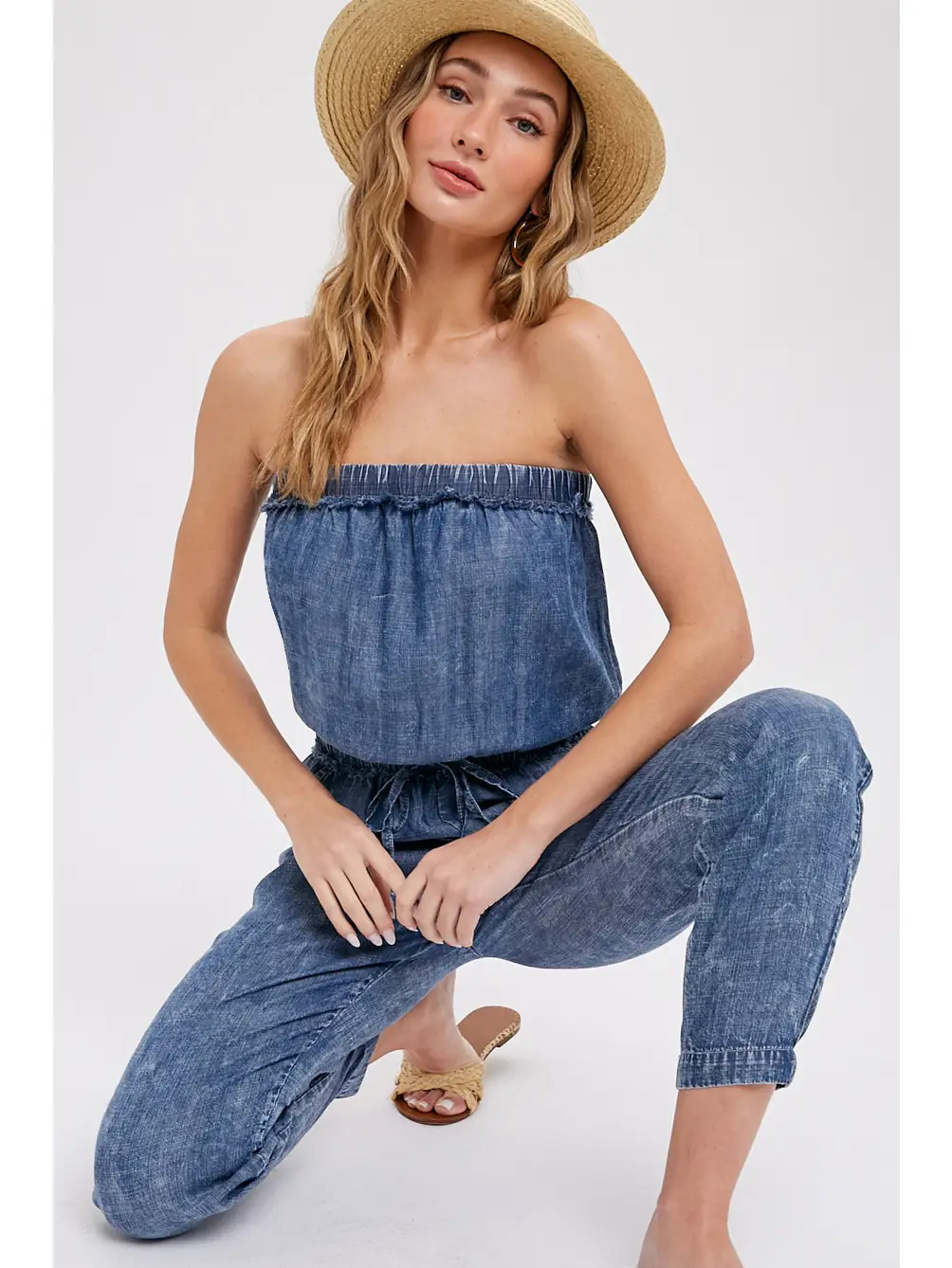 Acid Wash Tube Jumpsuit - Large