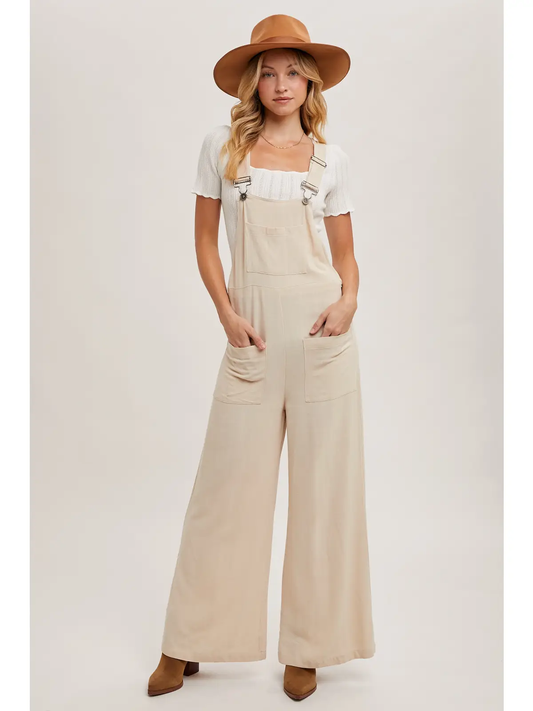 Relaxed Wide Leg Overall Jumpsuit