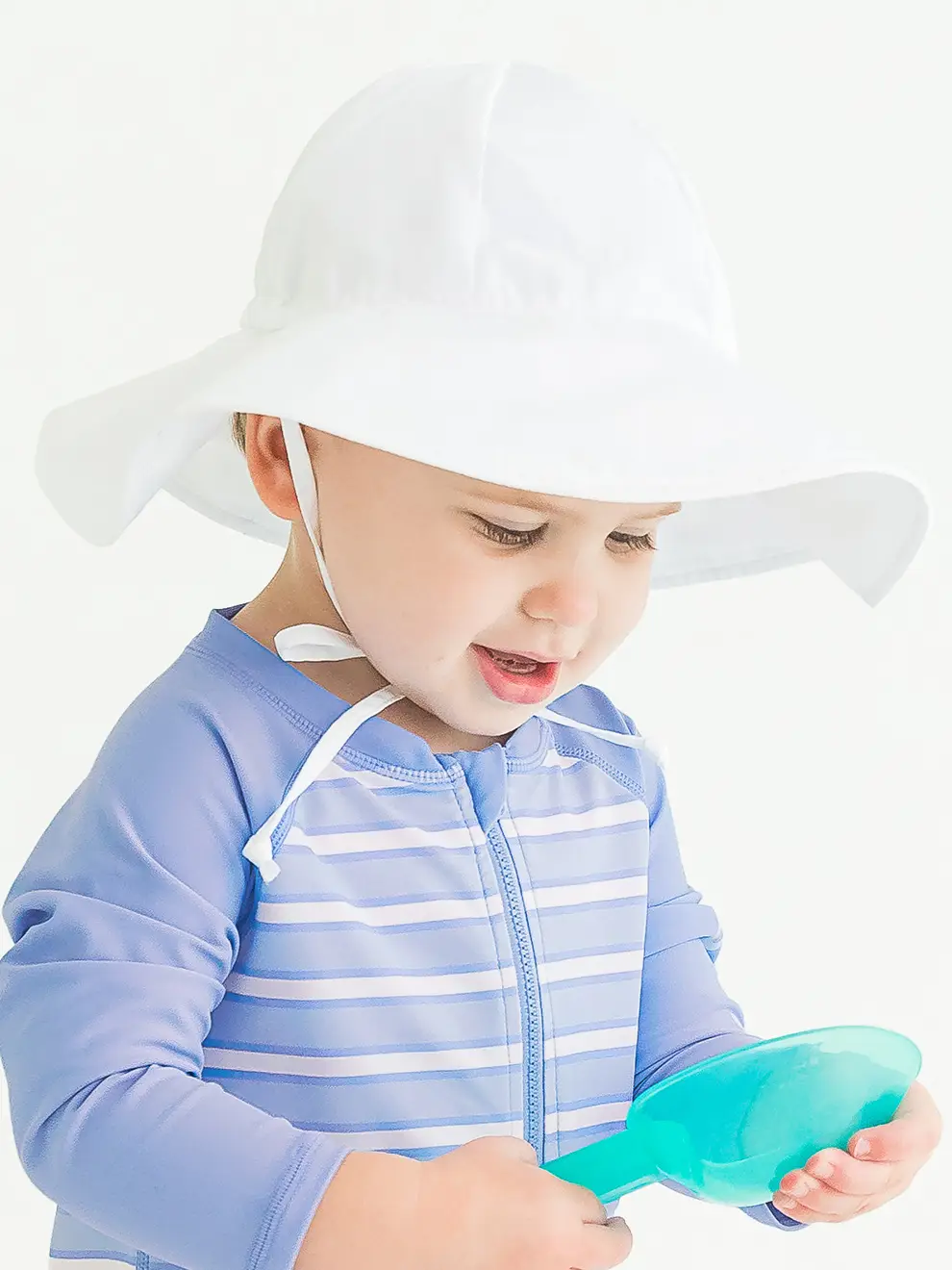 Kids White Sun Protective Hat