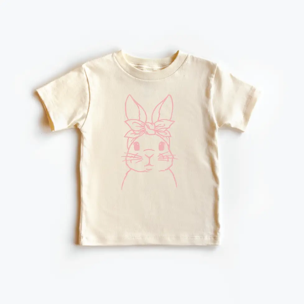 Hairbow Bunny Tee (Natural/Pink)