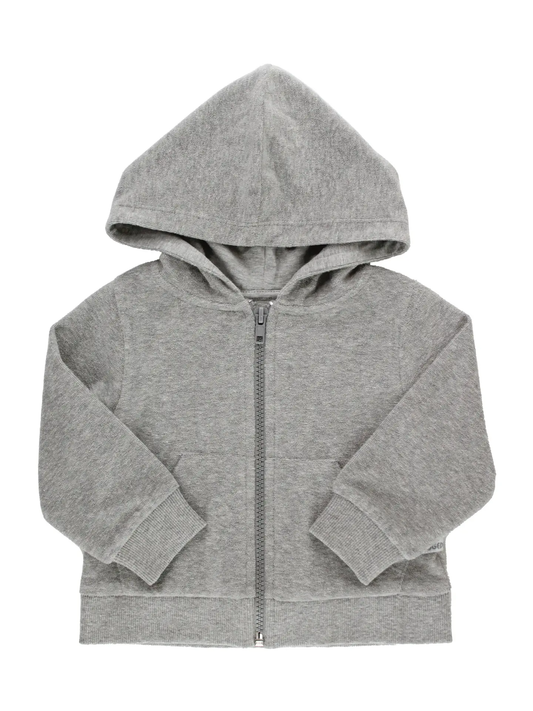 Gray Melange Terry Knit Hoodie