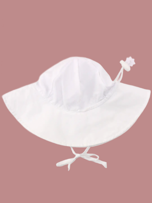 Kids White Sun Protective Hat