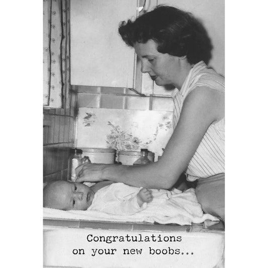 "Congrats On Your New Boobs" Card