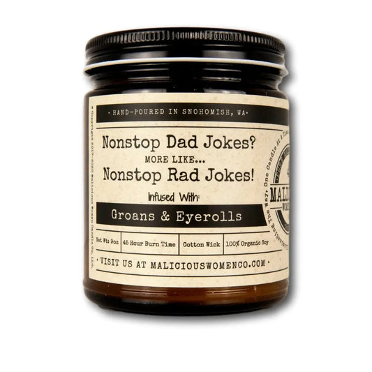 Nonstop Dad Jokes? More Like... Nonstop Rad Jokes! Candle