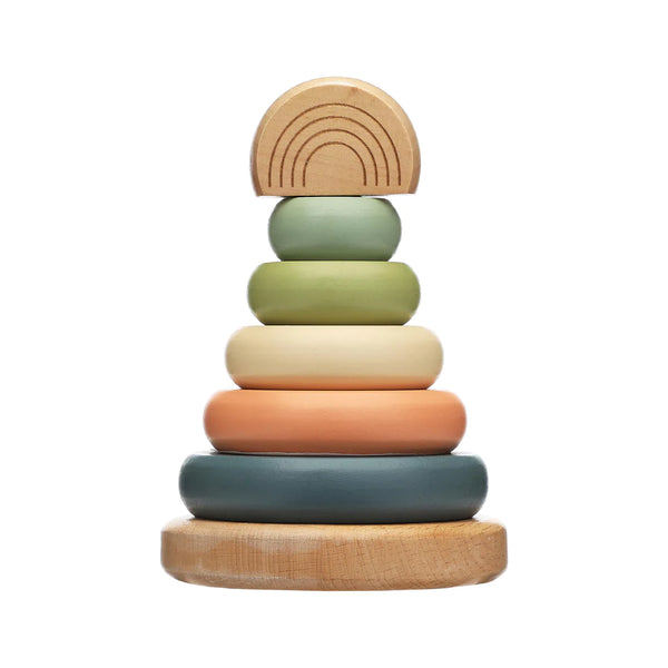Boho Wooden Stacking Rainbow Tower