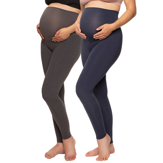 Velvety Soft Maternity Leggings - Charcoal Heather